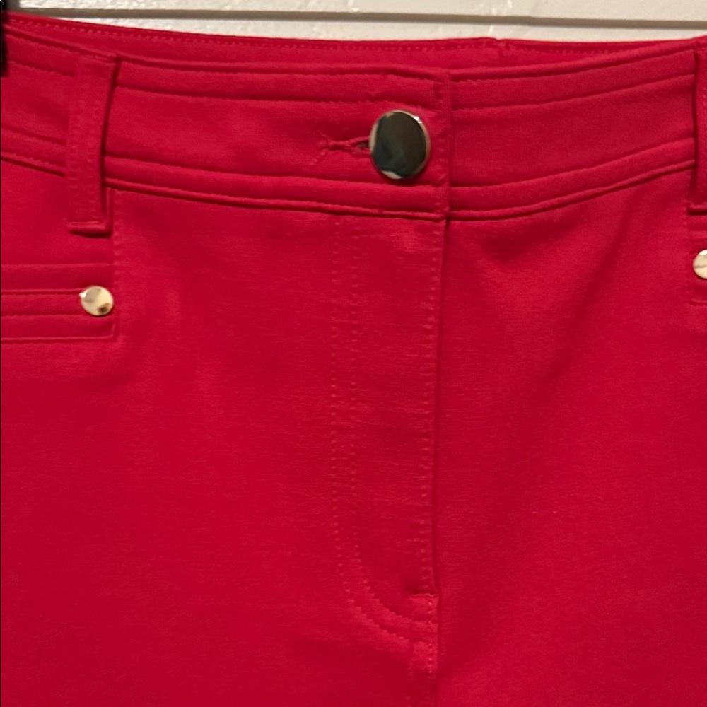 Chico's So Slimming Vibrant Red Ankle Pants 00 Regular - Picture 3 of 10